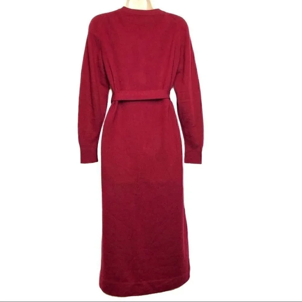 VINTAGE  100% Cashmere Dress Orvis by Jacques deLoux in Cranberry Women’s Small - Picture 6 of 10